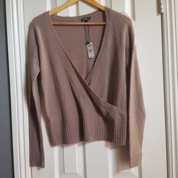Express Sweaters - Express Faux Wrap Sweater size S Pink